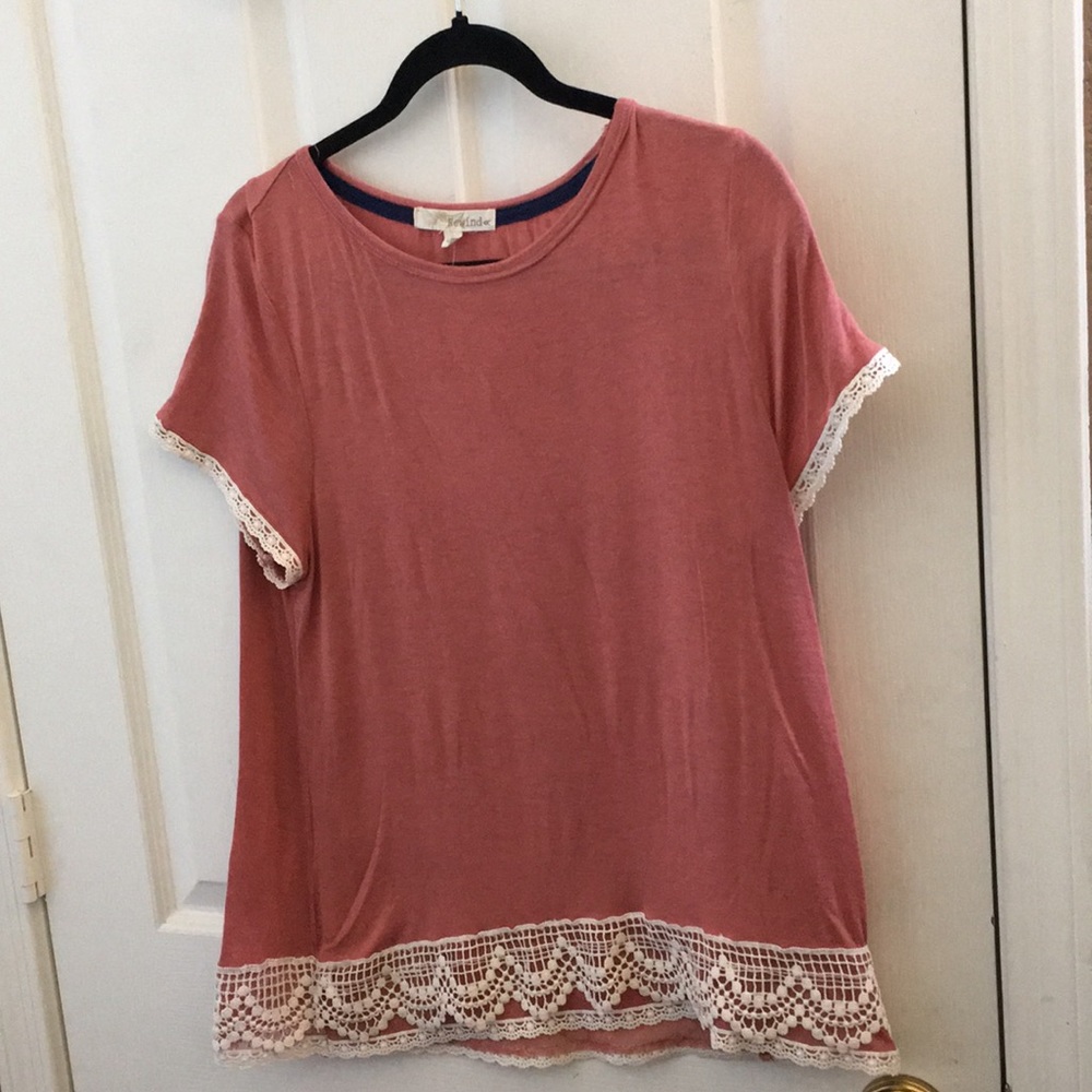 FINAL MARKDOWN Ladies lace trim rewind top large